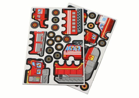 Zestaw Puzzli Magnetycznych Z Motywem Wozów Strażackich Zestaw Puzzli Magnetycznych Z Motywem Wozów Strażackich