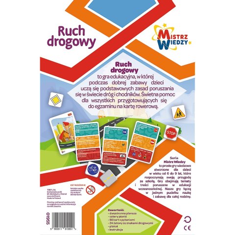 Gra Edukacyjna Ruch drogowy z Serii Mistrz Wiedzy Trefl 01955 Gra Edukacyjna Ruch drogowy z Serii Mistrz Wiedzy Trefl 01955