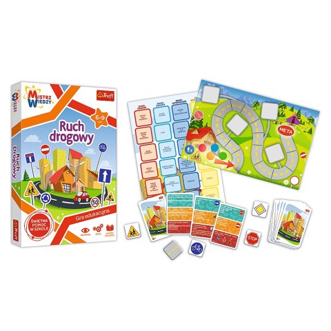 Gra Edukacyjna Ruch drogowy z Serii Mistrz Wiedzy Trefl 01955 Gra Edukacyjna Ruch drogowy z Serii Mistrz Wiedzy Trefl 01955