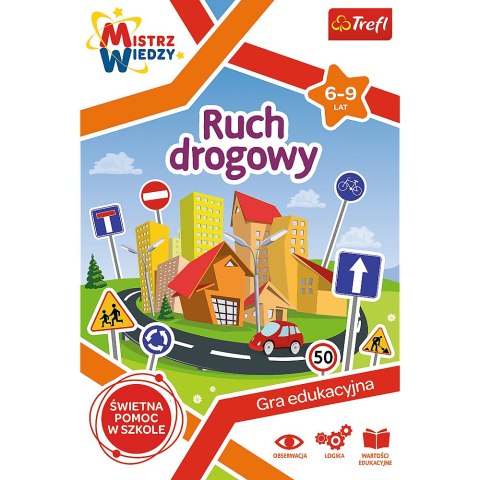 Gra Edukacyjna Ruch drogowy z Serii Mistrz Wiedzy Trefl 01955 Gra Edukacyjna Ruch drogowy z Serii Mistrz Wiedzy Trefl 01955