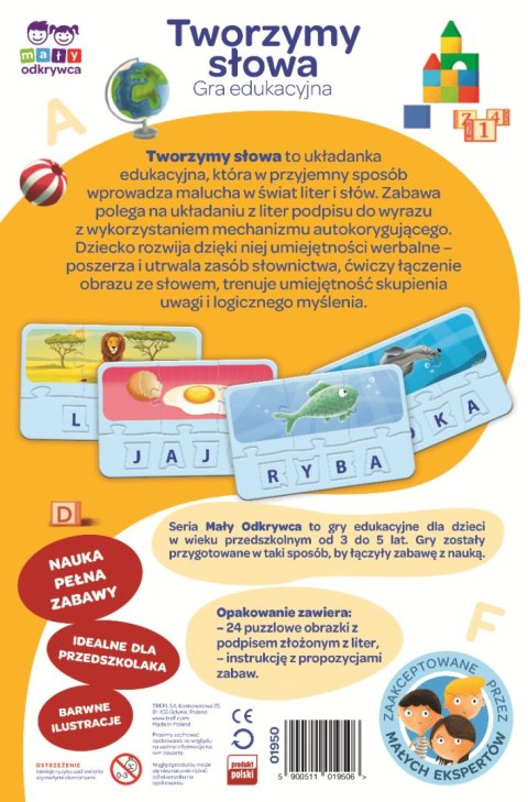 Gra Edukacyjna Tworzymy słowa Mały Odkrywca Trefl 01950 Gra Edukacyjna Tworzymy słowa Mały Odkrywca Trefl 01950