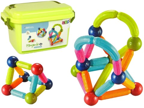 Klocki Magnetyczne Konstrukcyjne Edukacyjne Kuferek 34 Elementów Klocki Magnetyczne Konstrukcyjne Edukacyjne Kuferek 34 Elementów