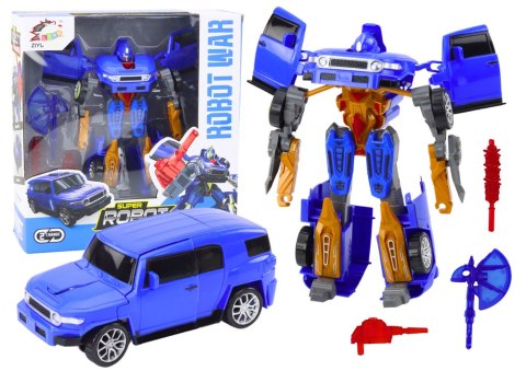 Robot Auto 2w1 Transformacja Akcesoria Broń Niebieski Robot Auto 2w1 Transformacja Akcesoria Broń Niebieski