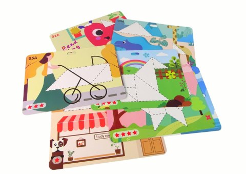 Układanka Tangram 7 Magnetycznych Klocków Puzzle Kolorowe Układanka Tangram 7 Magnetycznych Klocków Puzzle Kolorowe