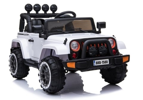 Auto na Akumulator Jeep BRD-7588 Biały 4x4 Auto na Akumulator Jeep BRD-7588 Biały 4x4