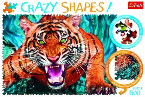 Puzzle Crazy Shapes 600 el. Oko w oko z tygrysem Trefl 11110 Puzzle Crazy Shapes 600 el. Oko w oko z tygrysem Trefl 11110