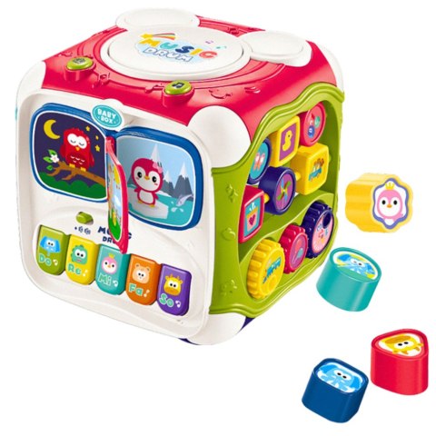 Duża Kostka Edukacyjna Wielofunkcyjna Pianinko Sorter Bębenek Duża Kostka Edukacyjna Wielofunkcyjna Pianinko Sorter Bębenek