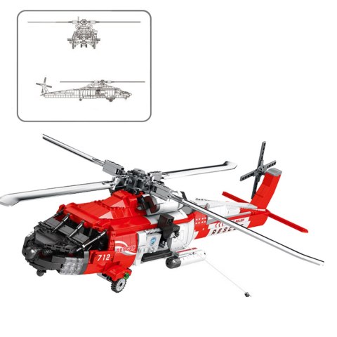 Klocki Konstrukcyjne Helikopter Ratunkowy HH-60J Jayhawk 1137el Klocki Konstrukcyjne Helikopter Ratunkowy HH-60J Jayhawk 1137el