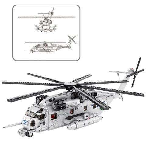 Klocki Konstrukcyjne Śmigłowiec Transportowy Helikopter 2192el Klocki Konstrukcyjne Śmigłowiec Transportowy Helikopter 2192el