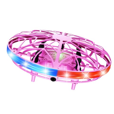 Dron UFO Sterowany Ręką RC Światła LED Różowy Dron UFO Sterowany Ręką RC Światła LED Różowy
