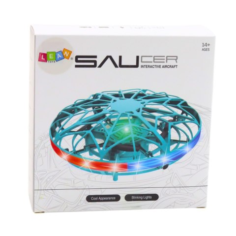 Dron UFO Sterowany Ręką RC Światła LED Turkusowy Dron UFO Sterowany Ręką RC Światła LED Turkusowy