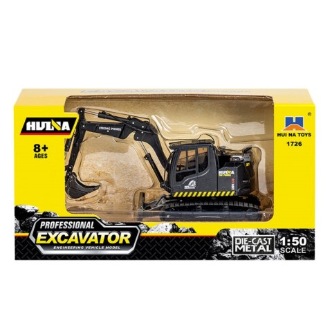 Koparka Gąsienicowa Ze Spychaczem Metalowa Huina Czarna 1:50 Koparka Gąsienicowa Ze Spychaczem Metalowa Huina Czarna 1:50