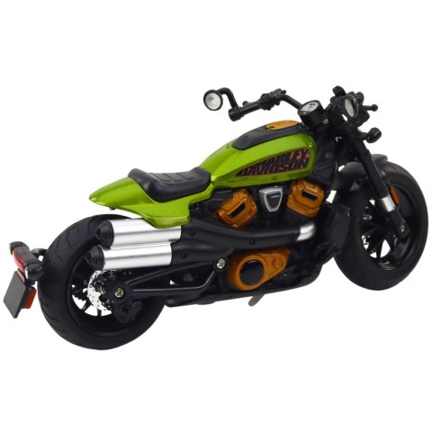 Motocykl Chopper Metalowy Światła Dźwięki Czarny Zielone Elementy 1:12 Motocykl Chopper Metalowy Światła Dźwięki Czarny Zielone Elementy 1:12