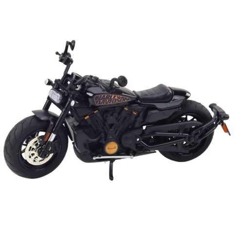 Motocykl Chopper Metalowy Światła Dźwięki Czarny Złote Elementy 1:12 Motocykl Chopper Metalowy Światła Dźwięki Czarny Złote Elementy 1:12