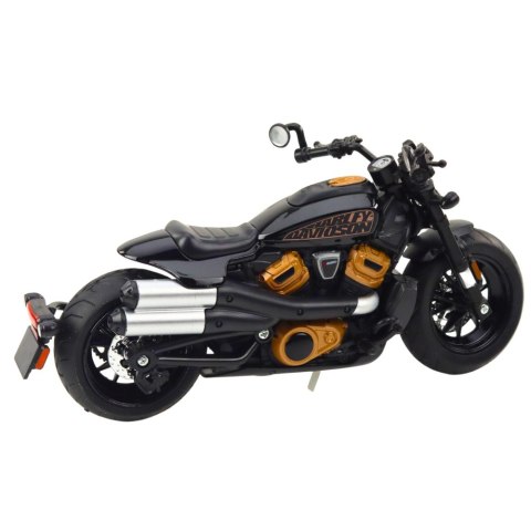 Motocykl Chopper Metalowy Światła Dźwięki Czarny Złote Elementy 1:12 Motocykl Chopper Metalowy Światła Dźwięki Czarny Złote Elementy 1:12