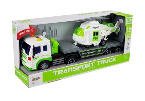 Auto Transporter na Baterie 1:16 z Helikopterem Auto Transporter na Baterie 1:16 z Helikopterem