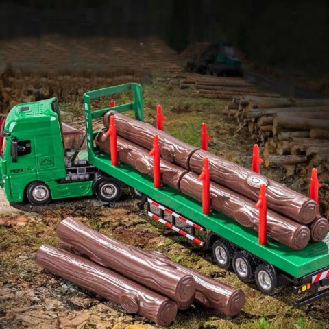 Ciężarówka Transport Drewna Metalowa Huina 1:50 Zielona Ciężarówka Transport Drewna Metalowa Huina 1:50 Zielona