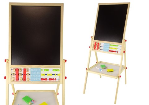 Drewniana Tablica 2w1 Magnetyczna Kredowa + Liczydło Alfabet Tabliczka Mnożenia Drewniana Tablica 2w1 Magnetyczna Kredowa + Liczydło Alfabet Tabliczka Mnożenia