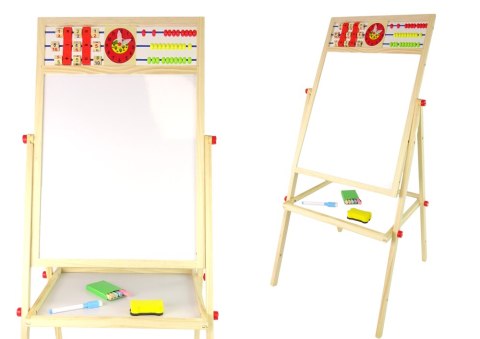 Drewniana Tablica 2w1 Magnetyczna Kredowa + Liczydło Alfabet Tabliczka Mnożenia Drewniana Tablica 2w1 Magnetyczna Kredowa + Liczydło Alfabet Tabliczka Mnożenia