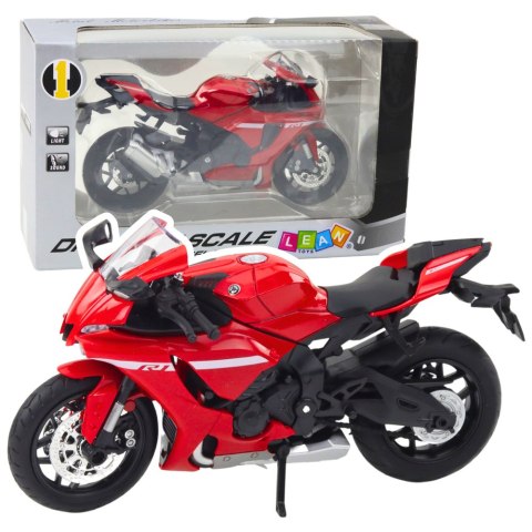 Motocykl Sportowy Metalowy Światła Dźwięki Czerwony R1 1:12 Motocykl Sportowy Metalowy Światła Dźwięki Czerwony R1 1:12