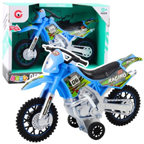 Motor Crossowy Off-Road Napęd Światła Dźwięki Niebieski Motor Crossowy Off-Road Napęd Światła Dźwięki Niebieski
