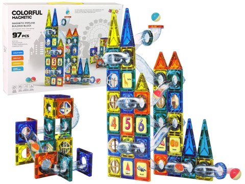 Klocki Magnetyczne Zamek Tor Dla Kulek 97 Elementów Klocki Magnetyczne Zamek Tor Dla Kulek 97 Elementów