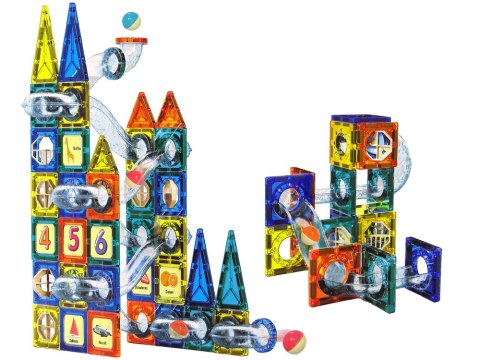 Klocki Magnetyczne Zamek Tor Dla Kulek 97 Elementów Klocki Magnetyczne Zamek Tor Dla Kulek 97 Elementów