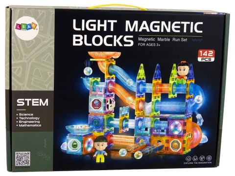 Świecąca Zjeżdżalnia Dla Kulek Klocki Magnetyczne 142 Elementy Świecąca Zjeżdżalnia Dla Kulek Klocki Magnetyczne 142 Elementy