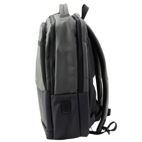 Plecak Miejski Biznesowy USB Kieszeń Na Laptopa Czarno Szary 16L Plecak Miejski Biznesowy USB Kieszeń Na Laptopa Czarno Szary 16L