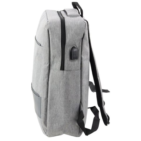 Plecak Miejski Biznesowy USB Przegroda Środkowa Szary 14L Plecak Miejski Biznesowy USB Przegroda Środkowa Szary 14L