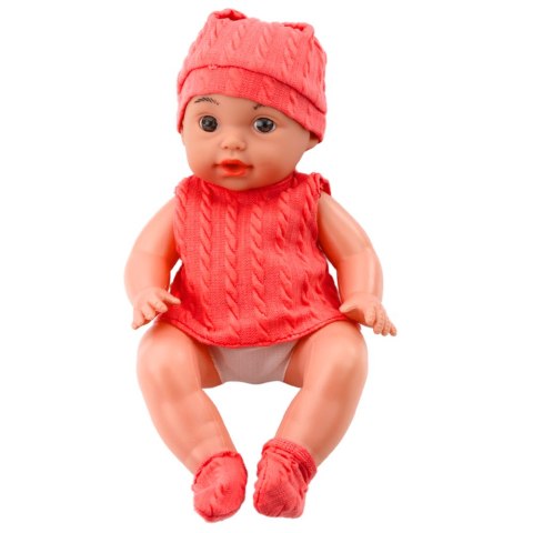 Lalka Bobas Z Butelką Do Karmienia Różowe Ubranko Dźwięki 30cm Lalka Bobas Z Butelką Do Karmienia Różowe Ubranko Dźwięki 30cm