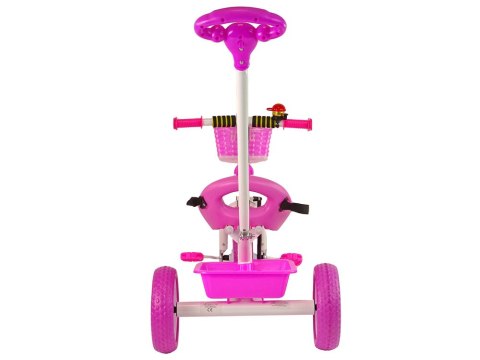 Rower Trójkołowy PRO100 Różowy Koszyk Koła EVA Rower Trójkołowy PRO100 Różowy Koszyk Koła EVA