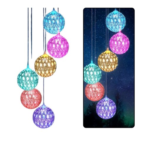 Lampki Solarne Ogrodowe LED Dzwonki Kule Marokańskie 70cm