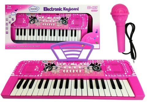 Keyboard Pianino Organy Dla Dzieci 37 Klawiszy z Mikrofonem Różowy Keyboard Pianino Organy Dla Dzieci 37 Klawiszy z Mikrofonem Różowy