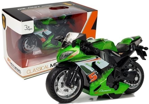 Motocykl z Napędem Frykcyjnym Dźwięki Motor 1:14 Zielony Motocykl z Napędem Frykcyjnym Dźwięki Motor 1:14 Zielony