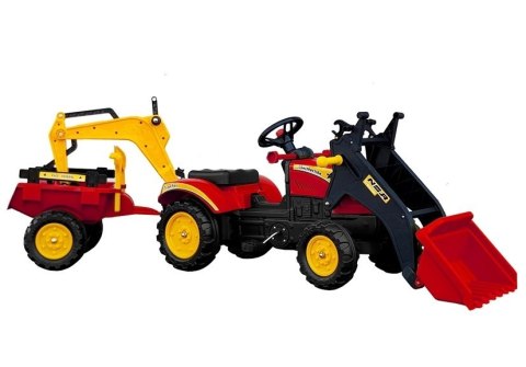 Traktor z Przyczepą i Łyżką na Pedały Benson Czerwony Traktor z Przyczepą i Łyżką na Pedały Benson Czerwony