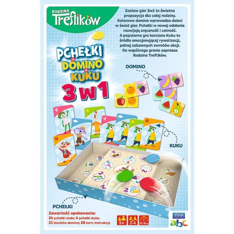 Gra 3w1 Domino Pchełki Kuku Rodzina Treflików 01921