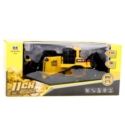 Spychacz Buldożer Samochód Budowlany Zdalnie Sterowany 1:16 R/C Żółty