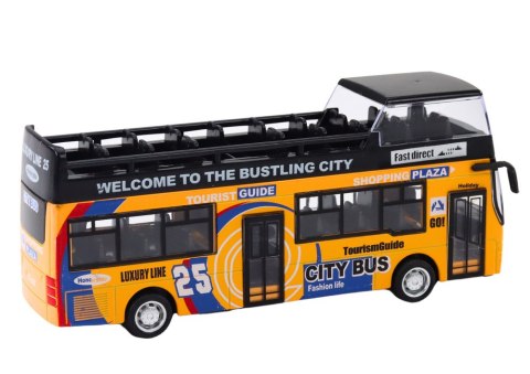 Autobus Piętrowy z Dźwiękiem 1:32 Otwierane Drzwi Żółty Autobus Piętrowy z Dźwiękiem 1:32 Otwierane Drzwi Żółty