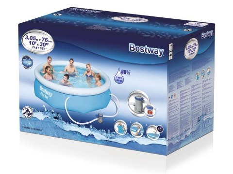 Basen ogrodowy rozporowy 305 x 76 cm zestaw 9w1 Bestway 57270 Basen ogrodowy rozporowy 305 x 76 cm zestaw 9w1 Bestway 57270