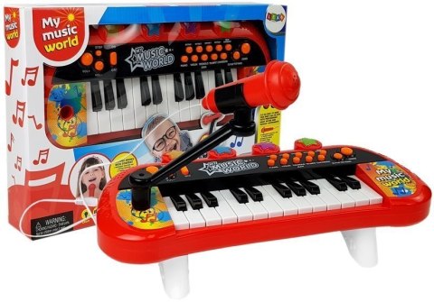 Keyboard Pianinko 24 Klawisze USB Mikrofon Czerwony Keyboard Pianinko 24 Klawisze USB Mikrofon Czerwony