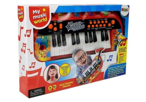 Keyboard Pianinko 24 Klawisze USB Mikrofon Czerwony Keyboard Pianinko 24 Klawisze USB Mikrofon Czerwony