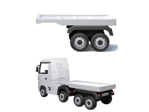Naczepa do pojazdu na akumulator HL358 Mercedes Scania Actros biała Naczepa do pojazdu na akumulator HL358 Mercedes Scania Actros biała