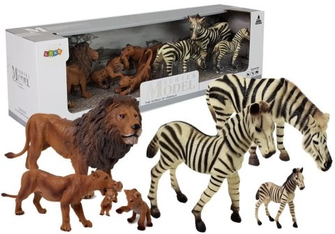 Zestaw Figurek Zwierzęta Safari Zebry Lew Lwica Lwiątka Zestaw Figurek Zwierzęta Safari Zebry Lew Lwica Lwiątka