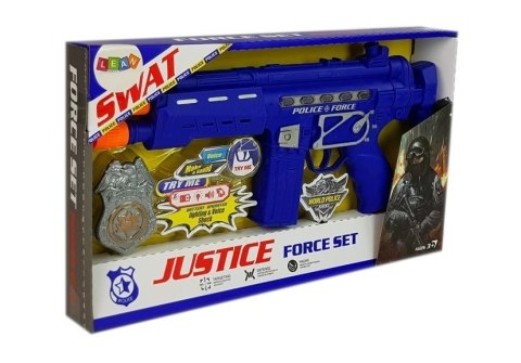 Zestaw Policyjny Pistolet Odznaka Granatowy Dźwięk Efekty Świetlne 37cm Zestaw Policyjny Pistolet Odznaka Granatowy Dźwięk Efekty Świetlne 37cm