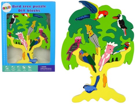 Drewniane Drzewo Ptaki Papugi DIY Klocki Drewniane Puzzle Drewniane Drzewo Ptaki Papugi DIY Klocki Drewniane Puzzle