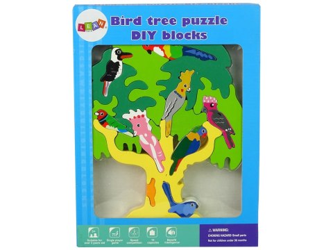 Drewniane Drzewo Ptaki Papugi DIY Klocki Drewniane Puzzle Drewniane Drzewo Ptaki Papugi DIY Klocki Drewniane Puzzle