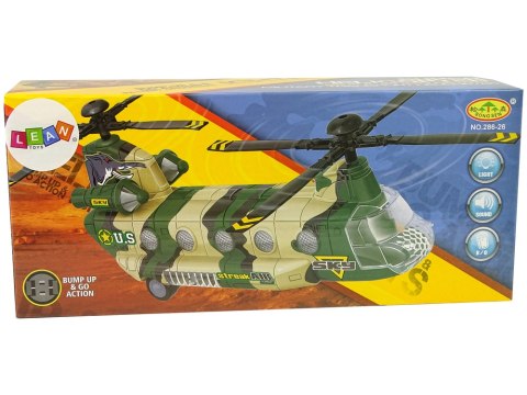 Helikopter Wojskowy Ogromne Skrzydła Światła Dźwięk Moro Helikopter Wojskowy Ogromne Skrzydła Światła Dźwięk Moro