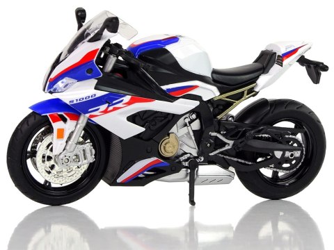 Motocykl Model BMW S1000RR Biały Dźwięki Światła Motocykl Model BMW S1000RR Biały Dźwięki Światła